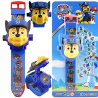 3D HODINKY PAW PATROL S PROJEKTOROM CHASE ZOBRAZUJÚ OBRÁZOK POSTAVY