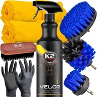 K2 Velor Pro LIQUID 1L + K2 Auron + kefy Umývanie Čistenie čalúnenia PRO