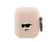 Puzdro pre AirPods 1/2 KARL LAGERFELD Head 3D Pink