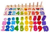 drevené SHAPE SORTER čísla a počítadlo