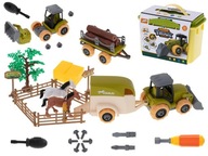 Farmársky traktor a sejačka na sústruženie