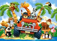 PUZZLE MAXI 40 ZVIERATKÁ TEDDY HRAČKY SAFARI 4+ KOLEČKO