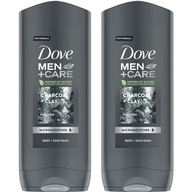 Dove Men sprchový gél s uhlím 2x400ml