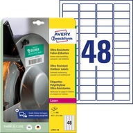 Avery polyetylénové etikety A4 45,7x21,2mm 10 listov