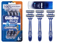 GILLETTE BLUE 3 COMFORT JEDNORÁZOVÉ holiace strojčeky 6 KS + GÉL NA HOLENIE 75 ml