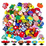 10 ks CHARMS CARTOON CROCS PINS mix