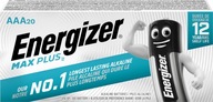 20x ENERGIZER Max Plus LR03 AAA 1,5V batéria