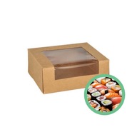 MALÝ SUSHI BOX PAPIEROVÝ OBAL NA COOKIES S OKIENKOM 12x10 25 ks.