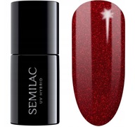 Semilac 347 Pretty Red Glitter Hybrid Lak na nechty Dark Red Glitter SEOL