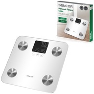 Elektronická fitness kúpeľňová váha do 180 kg sklenená Sencor SBS 6025WH