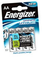 4 SUPER VÝKONNÉ AA batérie Energizer L91 Ultimate R6