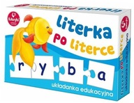 Písmeno po písmene vzdelávacie puzzle Kukuryku