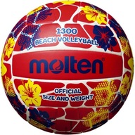 Roztavená plážová volejbalová lopta červená a žltá V5B13