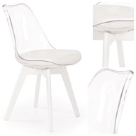 Plastová stolička EcoLeather 542C bezfarebná biela