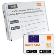 Oranžová SIM KARTA pre GPS lokátor Prístup k monitorovaciemu serveru GPS4YOU