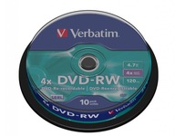 10 VERBATIM DVD-RW DISKOV 4,7GB PREPISOVATEĽNÝCH!!