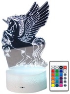 3D LED JEDNOROŽEC LAMPA, PONY PEGASUS JEDNOROŽEC Kôň