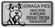 Attention Dog Airedale Terrier Plaque