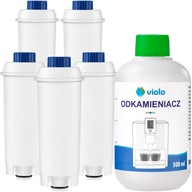 5X VODNÝ FILTER + ODVÁPŇOVAČ 500ml PRE DELONGHI