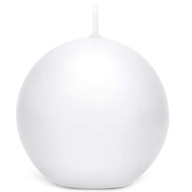 Matte Sphere Candle WHITE 8 cm 6 ks sviečok -20h