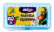 SUCHÉ KRIEDOVÉ PASTELY - STRIGO - SKÚŠANÉ pastelky - 12 farieb