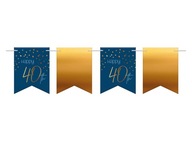 Happy 40. girlanda banner 6 m Štyridsať