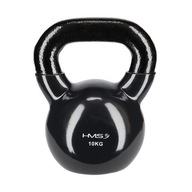 KNV10 ČIERNA LIATINA KETTLEBELL VINYLOVÝ POKRYT HMS