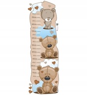 Nálepka pre deti - Tabuľka výšok - Medvedíky