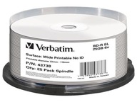 BD-R Verbatim 25 GB X6 DL + tlač bez ID (koláč