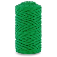 Bavlnená šnúrka Macrame 3mm 100m, HLADKOVANÁ S JADROM, zelená