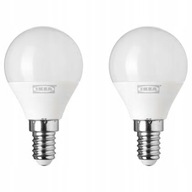 IKEA RYET LED žiarovka 2 ks. E14 250lm STRALA guľa