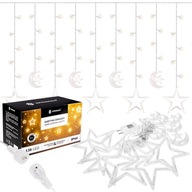 STARS GARLAND ZÁCLONA STAR MESIACOV 138LED BIELA