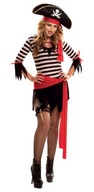 Kostým piráta pre dospelých s klobúkom a karnevalovými maškarnými šatami