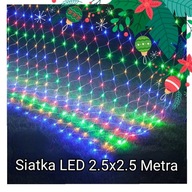 LED sieťovina 2,5 x 2,5 Metro záclonové osvetlenie vianočného stromčeka viacfarebné