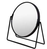 Stojanové kozmetické zrkadlo, čierne, obojstranné, obyčajné + 5x zväčšovacie