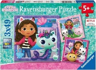 Tradičné puzzle Ravensburger Gabby's Dollhouse 3v1 147 ks.