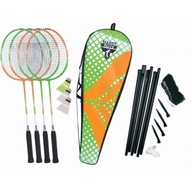 4 ks Oceľové rakety BADMINTON SET SOLID