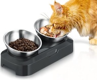 Pewingo Double Cat Bowl, non -slip