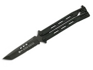 Nôž motýľ K25 36215 Balisong Black Serr