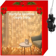 300LED svetelný záves - teplá biela 31V KŚ11332