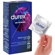 Durex INTENSE kondómy stimulujúce prúžky a výstupky, zvlhčené, 10 ks.