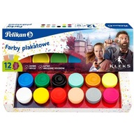 Školské plagátové farby Pelikan Akademia Pana Kleksa 20ml x 12 farieb