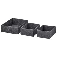 IKEA UPDATERA Krabička organizér, 3 ks, šedá