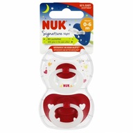 NUK SILIKÓNOVÉ SEDADLO 0-6m SIGNATURE NIGHT RED 2ks