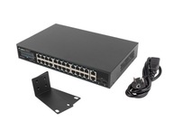 SWITCH RACK 24X 1GB POE+/2XGB 2X SFP RACK 19" 360W