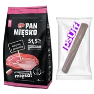 PAN MEAT Teľacie mäso s prepelicami 3kg XS šteniatko