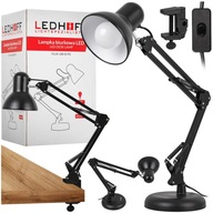 LED školská stolová lampa na kreslenie BLACK E27 HANDLE kábel