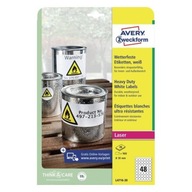 Odnímateľné štítky Avery Heavy Duty A4 30 mm