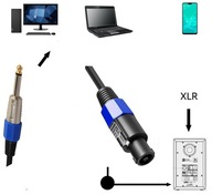 Prolink Reproduktorový kábel Jack 6,3 mm Speakon 3m