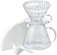 Hario V60-02 Odkvapkávací filter Server Sklenená kávová súprava